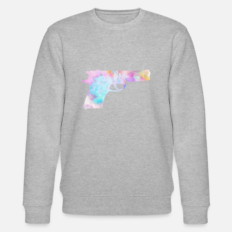 Bunte Waffe Pistole - Stanley/Stella Unisex Bio-Sweatshirt CHANGER  - Grau meliert