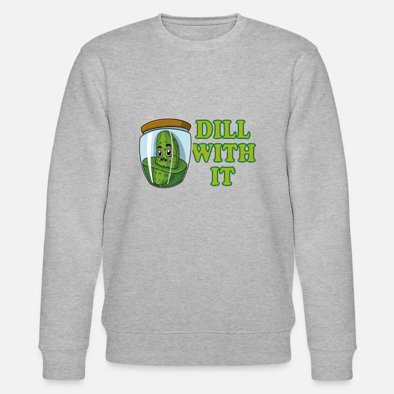 Cucumbers, gherkins, pickles, eating fruit - Stanley/Stella CHANGER Unisex Organic Sweatshirt - heather grey