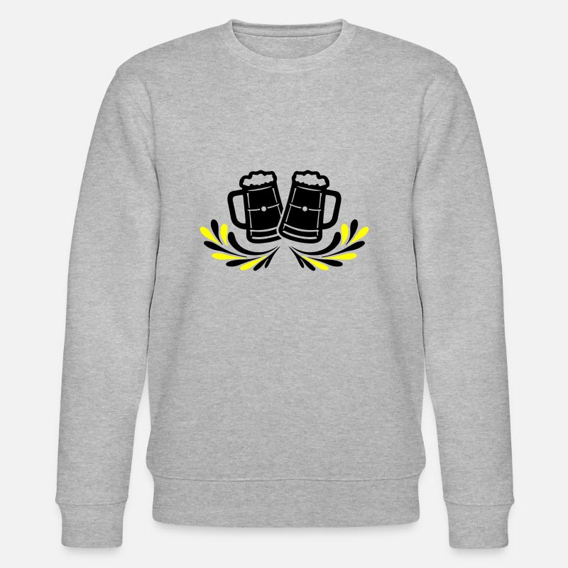 Bierkrug Bier Symbol - Stanley/Stella Unisex Bio-Sweatshirt CHANGER  - Grau meliert