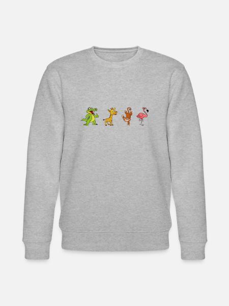 Giraffe monkey flamingo - Stanley/Stella CHANGER Unisex Organic Sweatshirt - heather grey