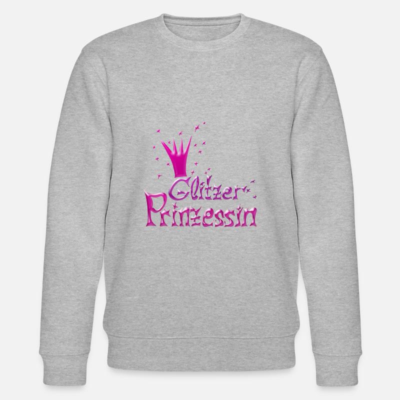 Rosa Glitzer Prinzessin - Stanley/Stella Unisex Bio-Sweatshirt CHANGER  - Grau meliert