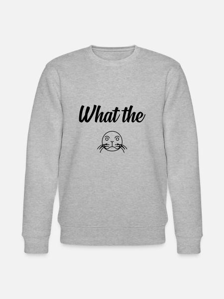 WHAT THE seal - Stanley/Stella CHANGER Unisex Organic Sweatshirt - heather grey