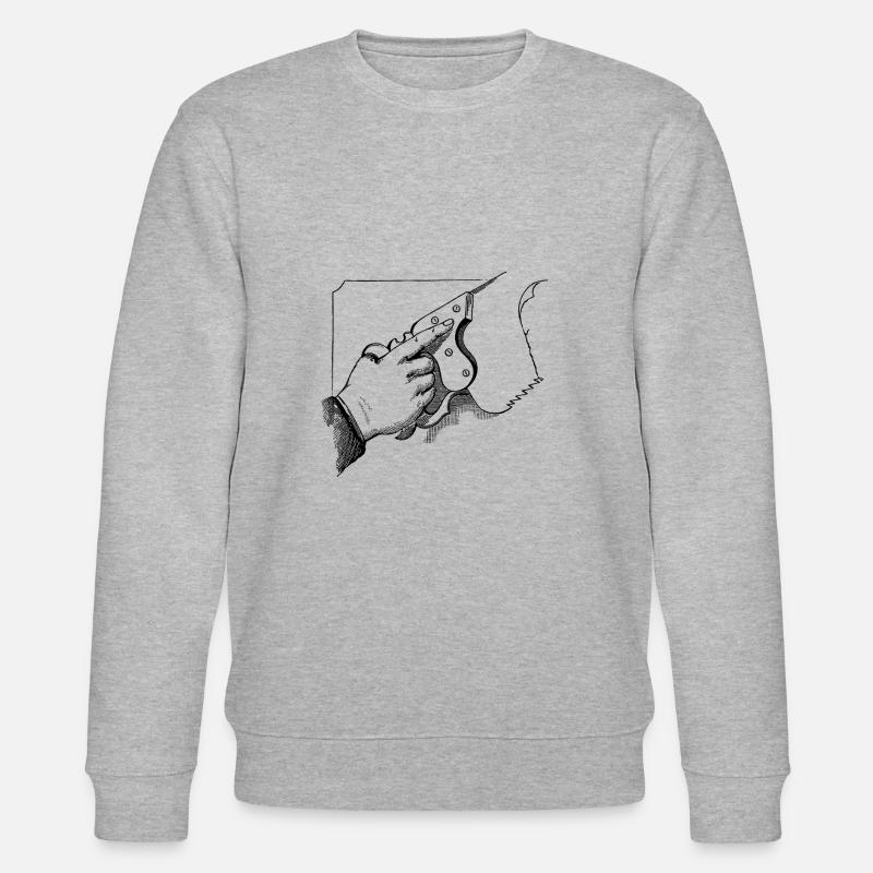 Hand mit Säge - Stanley/Stella Unisex Bio-Sweatshirt CHANGER  - Grau meliert