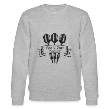 World Darts Championship - Stanley/Stella CHANGER Unisex Organic Sweatshirt - heather grey - Front - Nik (191cm) & Marisol (170cm)