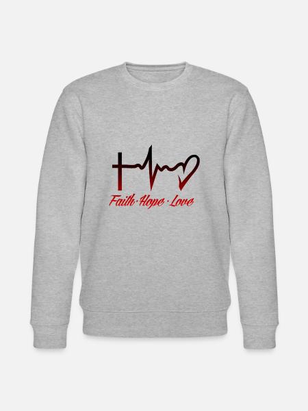 Glaube, Liebe, Hoffnung - Stanley/Stella Unisex Bio-Sweatshirt CHANGER  - Grau meliert