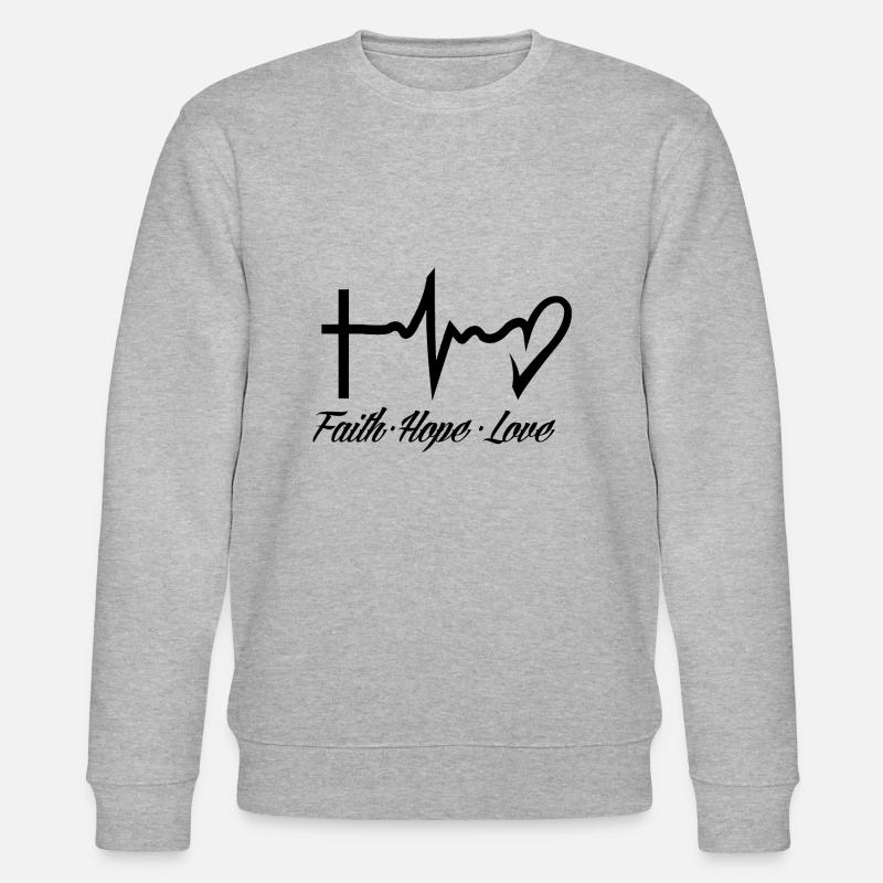 Glaube Hoffnung Liebe - Stanley/Stella Unisex Bio-Sweatshirt CHANGER  - Grau meliert