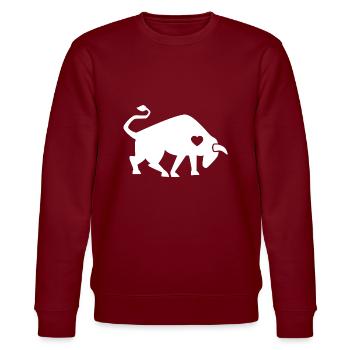 Taureau vache tauromachie coeur cadeau torero - Sweat bio CHANGER Stanley/Stella Unisexe - bordeaux - Devant - Nik (191cm) & Marisol (170cm)