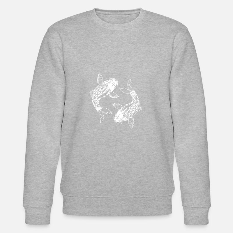 Karpfen Koi White - Stanley/Stella Unisex Bio-Sweatshirt CHANGER  - Grau meliert
