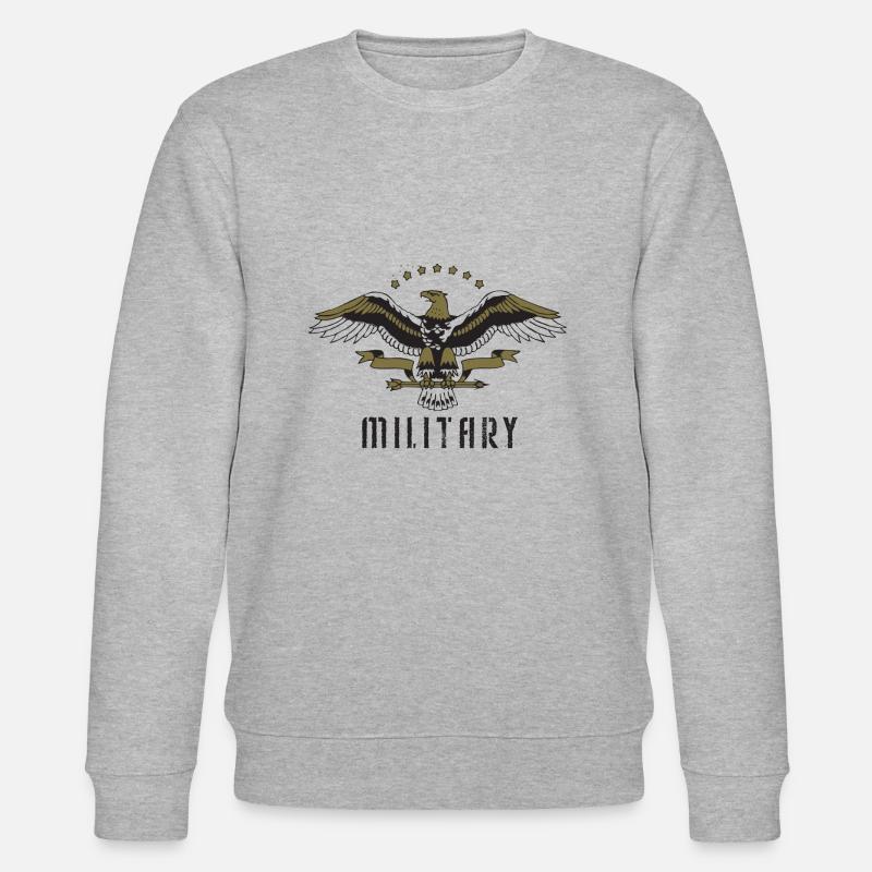 Military Eagle - Stanley/Stella CHANGER Unisex Organic Sweatshirt - heather grey