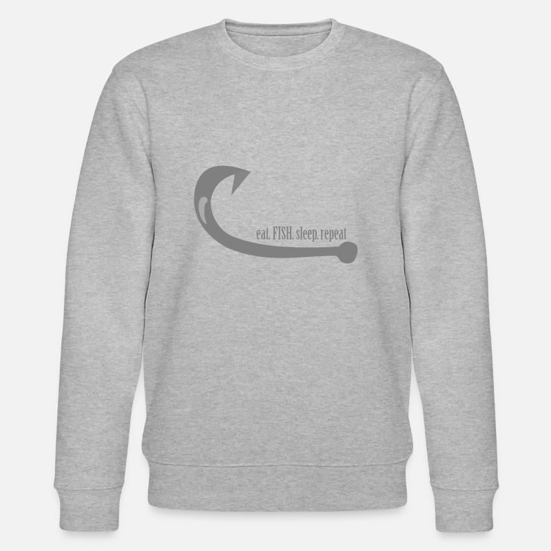 Eating, fishing, sleeping, repeating (7) - Stanley/Stella CHANGER Unisex Organic Sweatshirt - heather grey