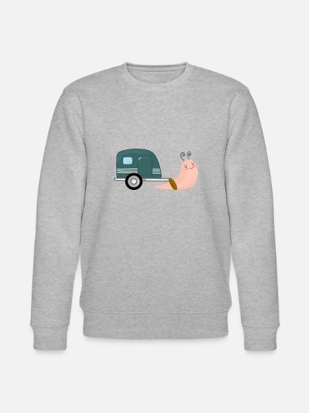 Snail with caravan camping - Stanley/Stella CHANGER Unisex Organic Sweatshirt - heather grey