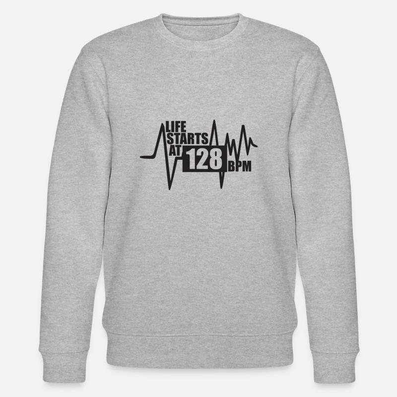 Life starts at 128 BPM - Stanley/Stella CHANGER Unisex Organic Sweatshirt - heather grey
