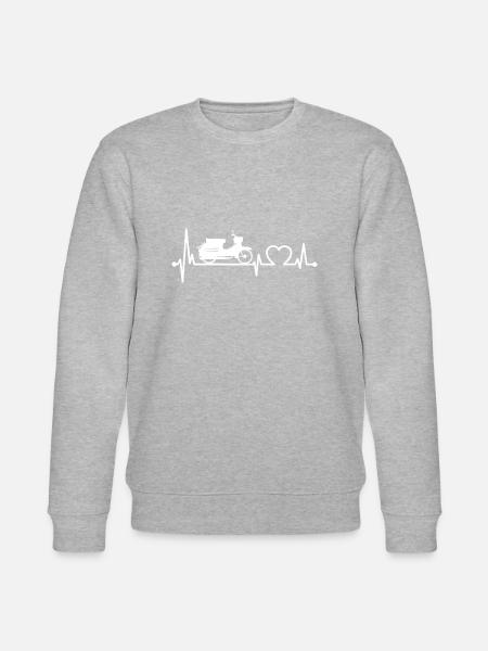 Simson Schwalbe Heartbeat -white- - Stanley/Stella CHANGER Unisex Organic Sweatshirt - heather grey
