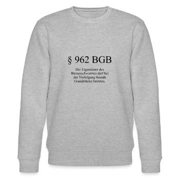 Imker Spruch - §962 BGB - Bienen - Bienenschwarm - - Stanley/Stella Unisex Bio-Sweatshirt CHANGER  - Grau meliert - Vorne - Nik (191cm) & Marisol (170cm)