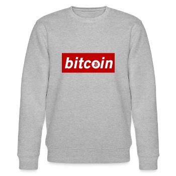 bitcoin - Bitcoin Logo Rouge - Sweat bio CHANGER Stanley/Stella Unisexe - gris chiné - Devant - Nik (191cm) & Marisol (170cm)