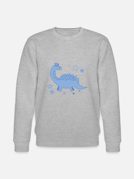 dinosaur, dino, blue dino,prince - Stanley/Stella CHANGER Unisex Organic Sweatshirt - heather grey
