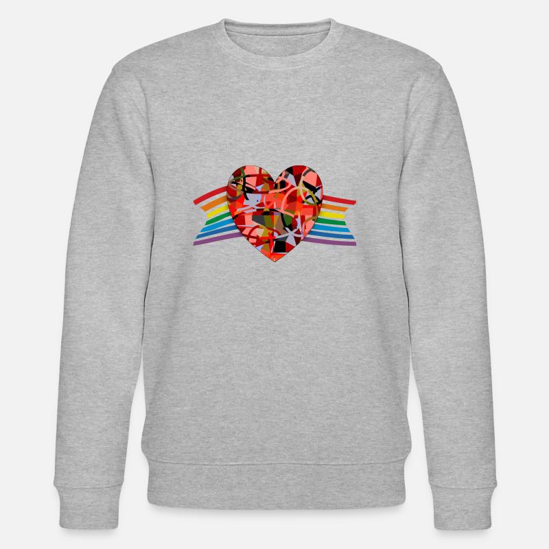 Herz - Stanley/Stella Unisex Bio-Sweatshirt CHANGER  - Grau meliert