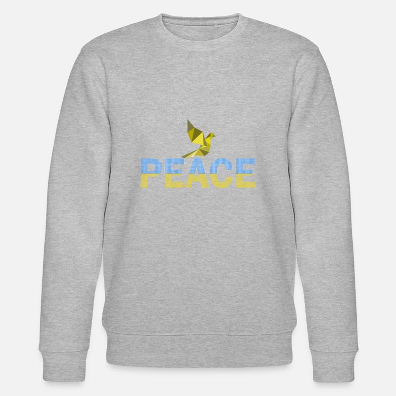 Peace Dove Dot Design - Stanley/Stella CHANGER Unisex Organic Sweatshirt - heather grey