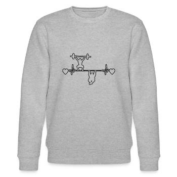 Fitness Sportler Fitnesssport Bodybuilding Sport - Stanley/Stella Unisex Bio-Sweatshirt CHANGER  - Grau meliert - Vorne - Nik (191cm) & Marisol (170cm)