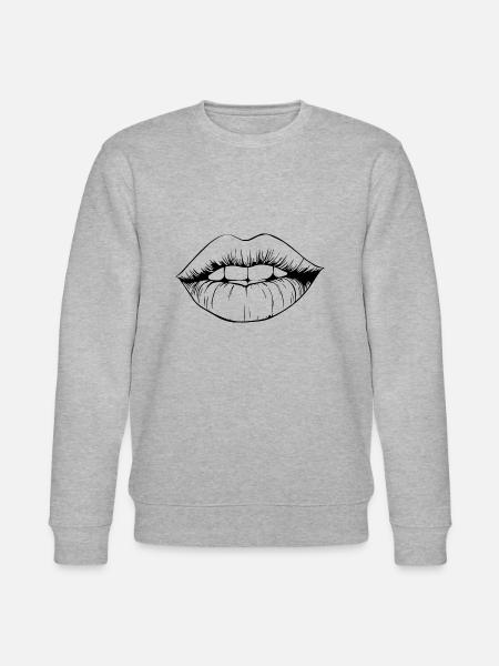 Lèvres, bouche, baisers lèvres - Sweat bio CHANGER Stanley/Stella Unisexe - gris chiné