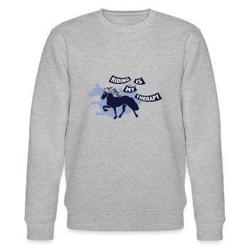 Islandpferd Reiter Therapie Hobby Grafik Spruch - Stanley/Stella Unisex Bio-Sweatshirt CHANGER  - Grau meliert - Vorne - Nik (191cm) & Marisol (170cm)