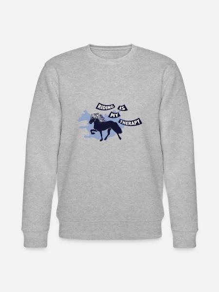 Islandpferd Reiter Therapie Hobby Grafik Spruch - Stanley/Stella Unisex Bio-Sweatshirt CHANGER  - Grau meliert
