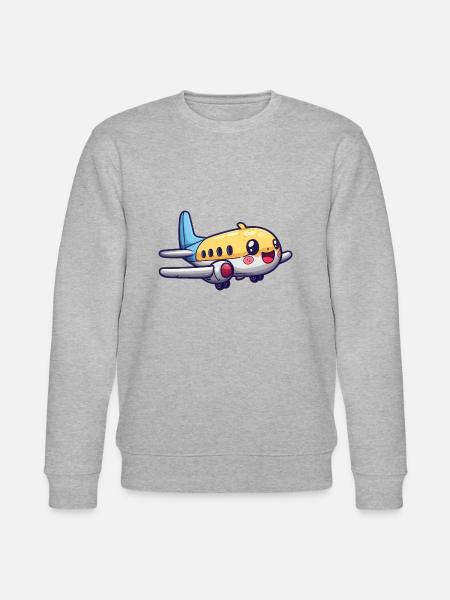 Cute Airplane - Stanley/Stella CHANGER Unisex Organic Sweatshirt - heather grey