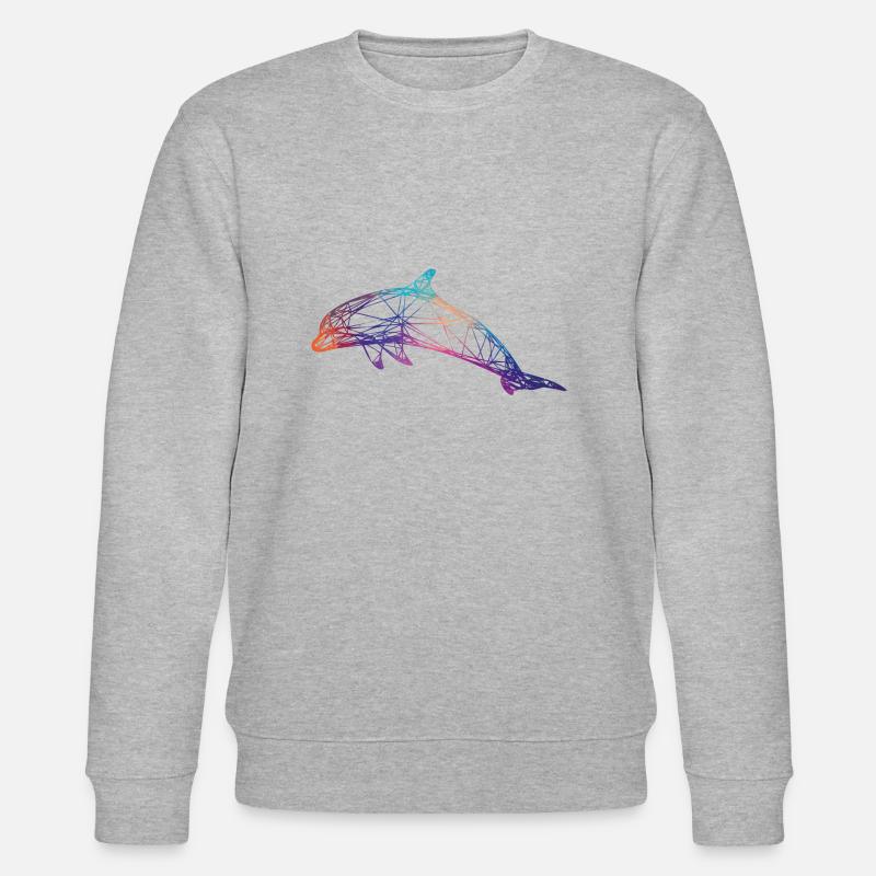 3D Delphin - Stanley/Stella Unisex Bio-Sweatshirt CHANGER  - Grau meliert