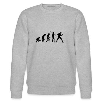 Fechten - Stanley/Stella Unisex Bio-Sweatshirt CHANGER  - Grau meliert - Vorne - Nik (191cm) & Marisol (170cm)