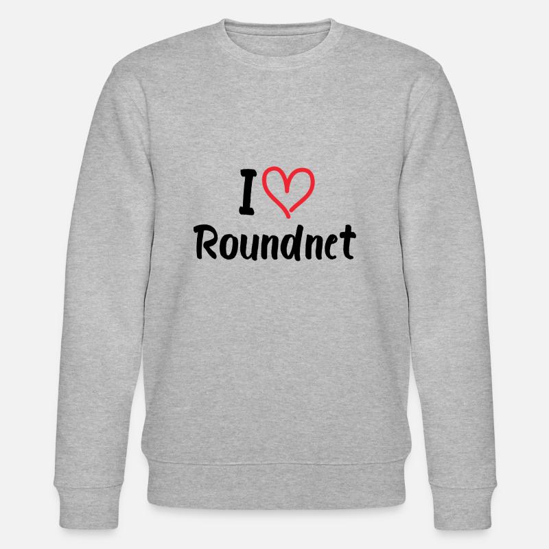 I love Roundnet/ Ich liebe Roundnet Herz Design - Stanley/Stella Unisex Bio-Sweatshirt CHANGER  - Grau meliert