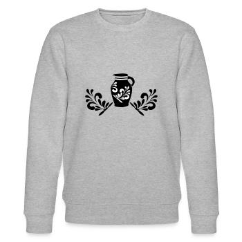 Bembel Design - Bembelschwung Hessen Liebe - Stanley/Stella Unisex Bio-Sweatshirt CHANGER  - Grau meliert - Vorne - Nik (191cm) & Marisol (170cm)