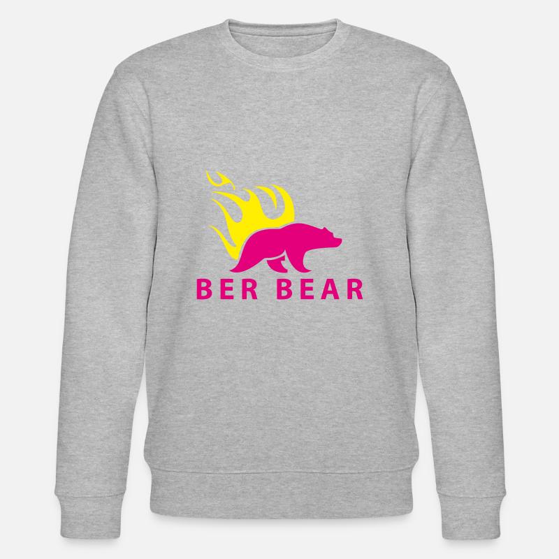 FlammenBär Rosa-Gelb - Stanley/Stella Unisex Bio-Sweatshirt CHANGER  - Grau meliert