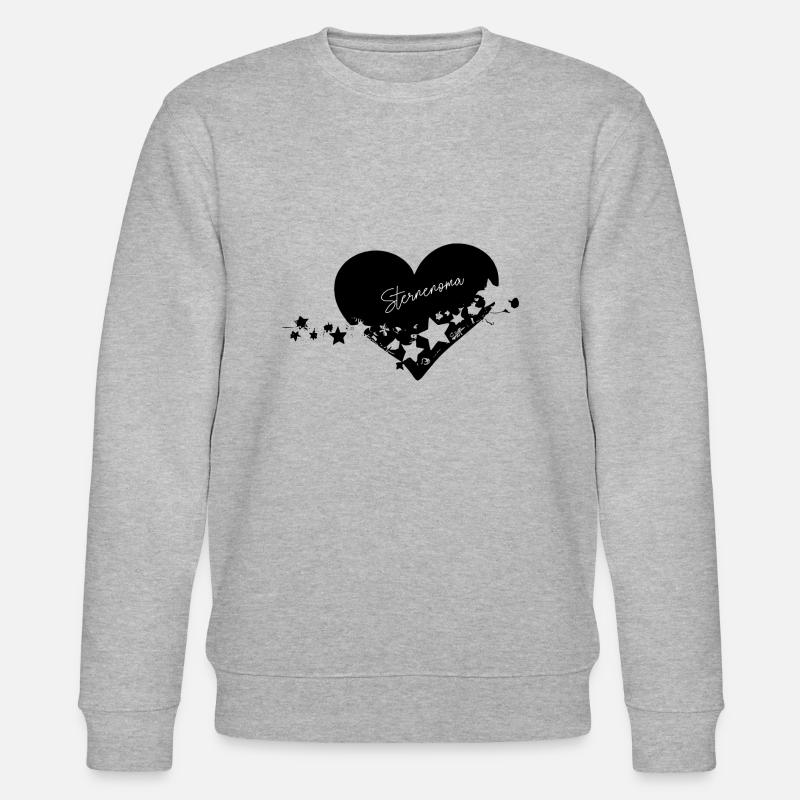 Sternenoma Herz mit Sternen - Stanley/Stella Unisex Bio-Sweatshirt CHANGER  - Grau meliert