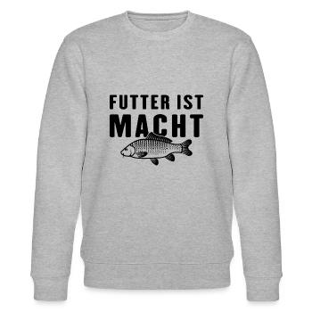 Futter ist Macht - Stanley/Stella Unisex Bio-Sweatshirt CHANGER  - Grau meliert - Vorne - Nik (191cm) & Marisol (170cm)