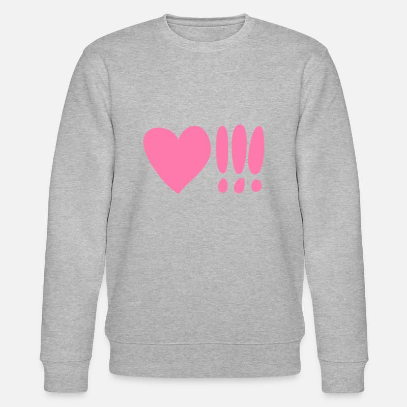 Coeur avec point d’exclamation Pink - Sweat bio CHANGER Stanley/Stella Unisexe - gris chiné
