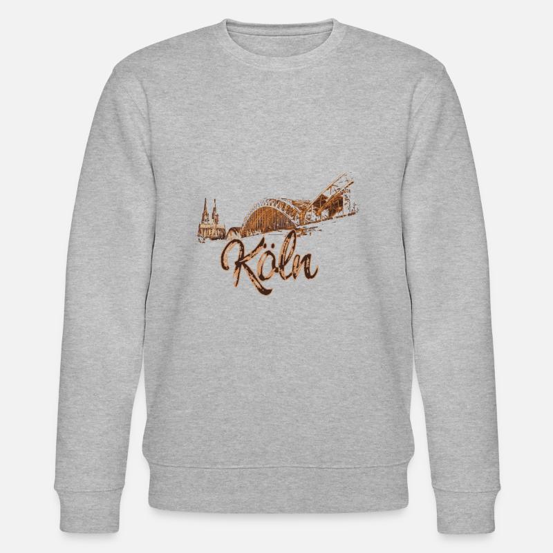 köln,skyline,brücke,cologne,braun - Stanley/Stella Unisex Bio-Sweatshirt CHANGER  - Grau meliert
