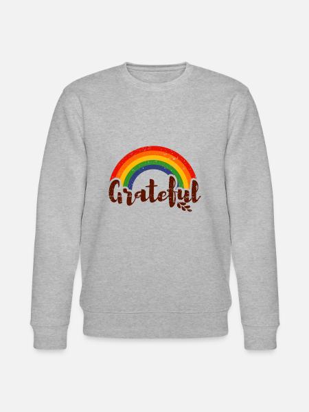 grateful rainbow LGBT - Stanley/Stella CHANGER Unisex Organic Sweatshirt - heather grey