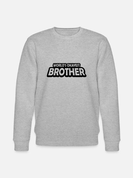 Worlds okayest Brother Text - Stanley/Stella CHANGER Unisex Organic Sweatshirt - heather grey