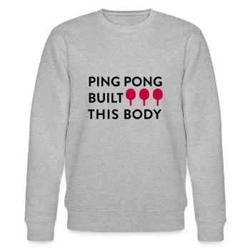 Offrez une chemise de ping-pong avec un dicton amusant - Sweat bio CHANGER Stanley/Stella Unisexe - gris chiné - Devant - Nik (191cm) & Marisol (170cm)