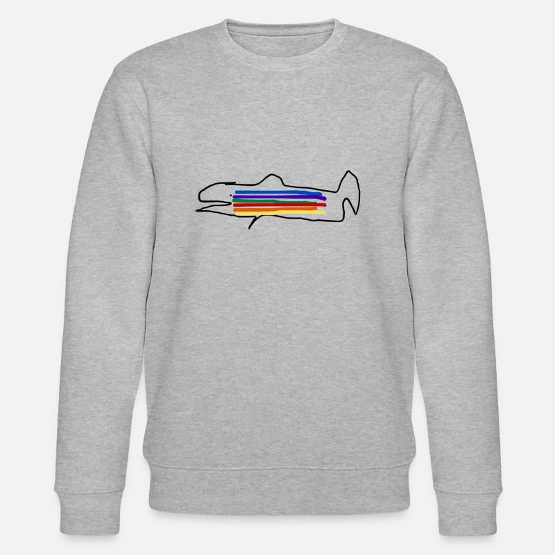 Regenbogenforelle Forelle Fisch - Stanley/Stella Unisex Bio-Sweatshirt CHANGER  - Grau meliert