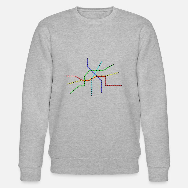 Liniennetzplan / Fahrplan / Straßenbahn - Stanley/Stella Unisex Bio-Sweatshirt CHANGER  - Grau meliert