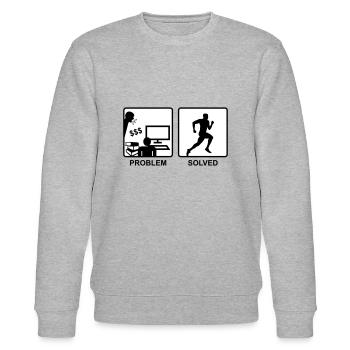 Running solves Problems - Man - Stanley/Stella CHANGER Unisex Organic Sweatshirt - heather grey - Front - Nik (191cm) & Marisol (170cm)