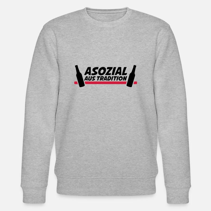 Asozial aus Tradition - Stanley/Stella Unisex Bio-Sweatshirt CHANGER  - Grau meliert