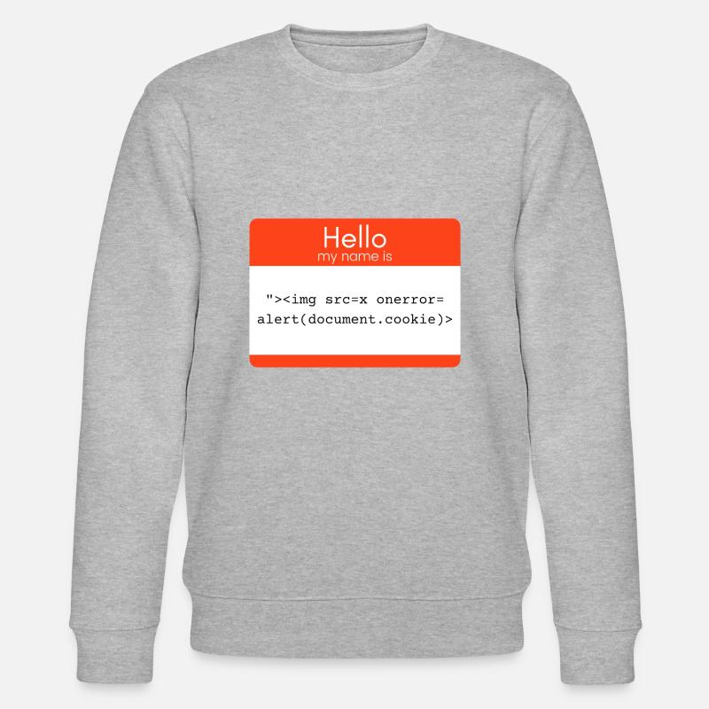Hello my name is XSS - Stanley/Stella Unisex Bio-Sweatshirt CHANGER  - Grau meliert