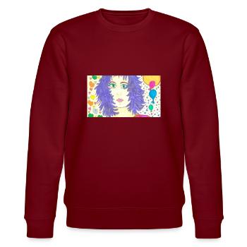 JasminEs World - Stanley/Stella Unisex Bio-Sweatshirt CHANGER  - Burgunderrot - Vorne - Nik (191cm) & Marisol (170cm)