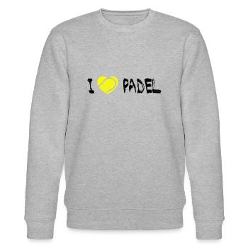 Padel - Geschenk für Padelspieler - Stanley/Stella Unisex Bio-Sweatshirt CHANGER  - Grau meliert - Vorne - Nik (191cm) & Marisol (170cm)