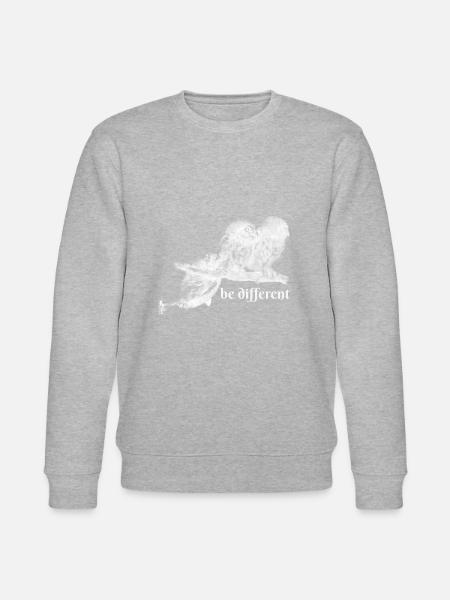 owl,be different, owls, branches, clumsy - Stanley/Stella CHANGER Unisex Organic Sweatshirt - heather grey