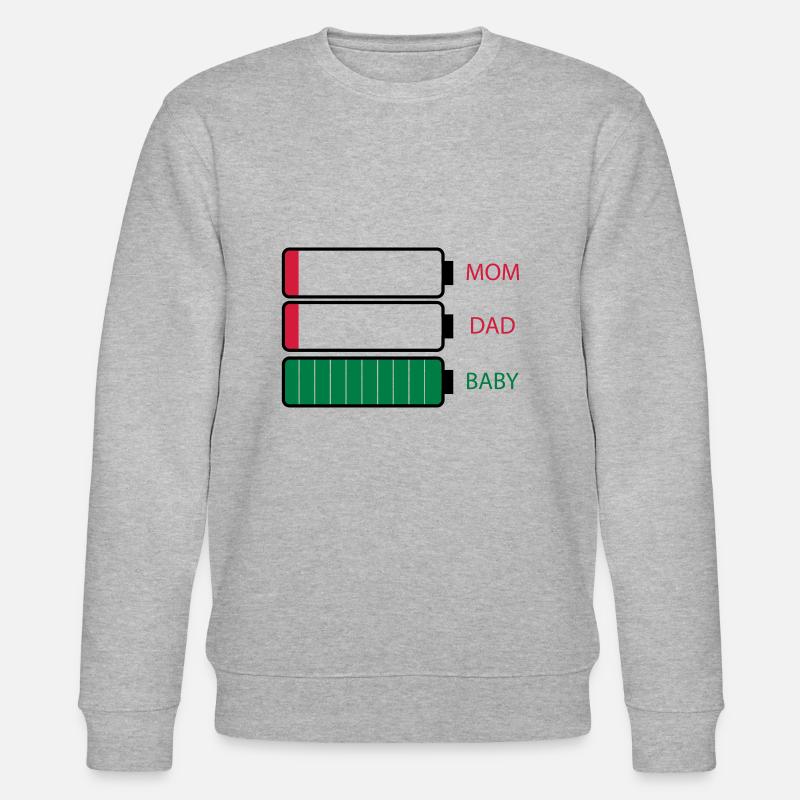 Eltern erschöpft Batterie leer - Stanley/Stella Unisex Bio-Sweatshirt CHANGER  - Grau meliert