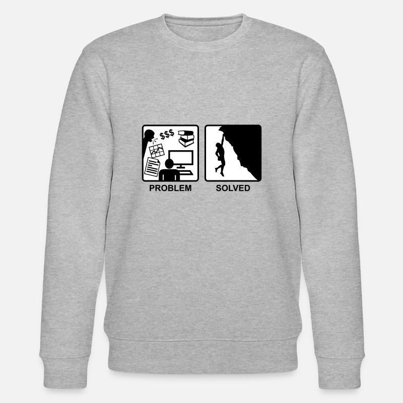 Klettern = Problem gelöst - Stanley/Stella Unisex Bio-Sweatshirt CHANGER  - Grau meliert