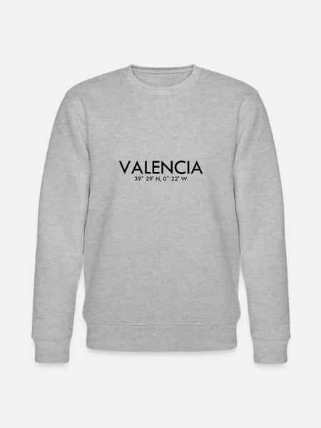 Valencia - Spagna - Coordinate Latitudine Longitudine - Felpa ecologica unisex CHANGER di Stanley/Stella - grigio melange